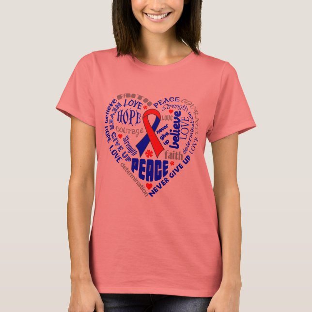 Camiseta Coração Congênita Dificulta Sensibilização Palavra (Frente)