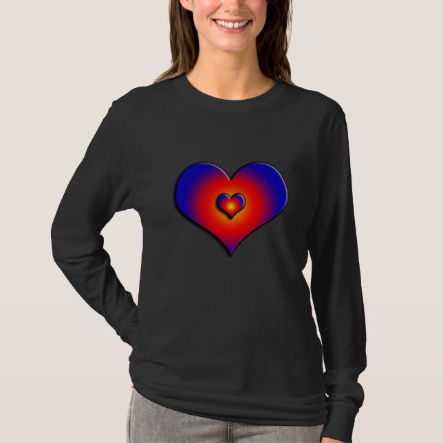 Camiseta CORAÇÃO COR, azul vermelho (Frente)