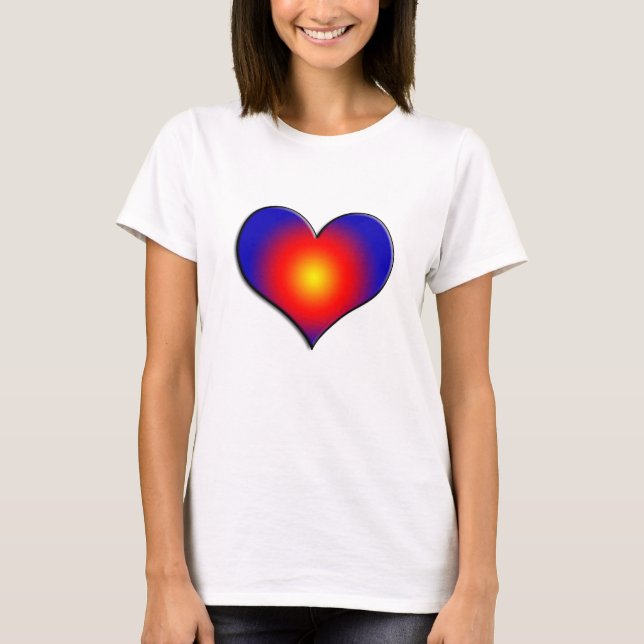 Camiseta CORAÇÃO COR, azul vermelho (Frente)