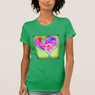 Camiseta Coração cor-de-rosa