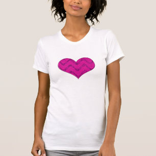 Camiseta coração cor-de-rosa 3