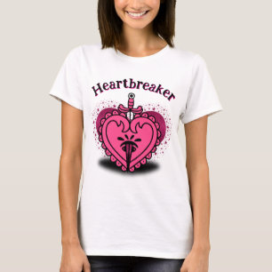 Camiseta Coração Cor-de-Rosa Personalizada