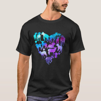 Camiseta Coração-Coração-Coração-Coração-Cordeiro-Pequena Q