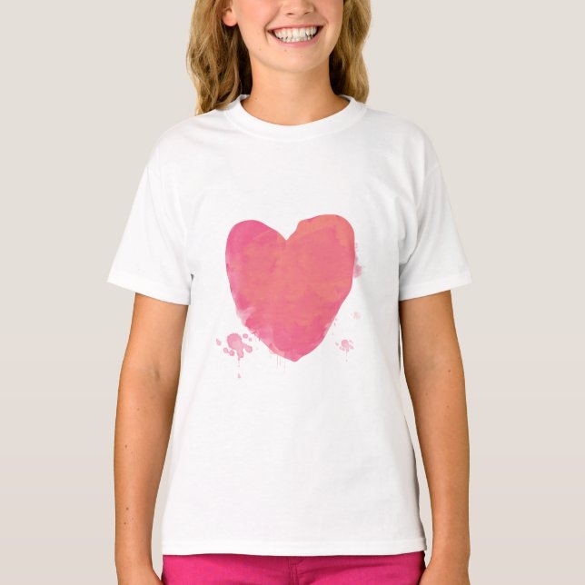 Camiseta Coração Coração Rosa (Frente)