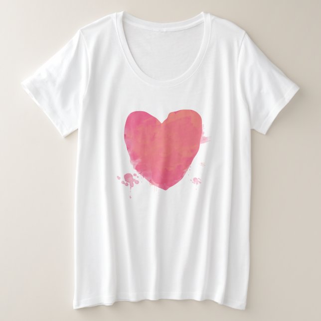 Camiseta Coração Coração Rosa (Frente do Design)