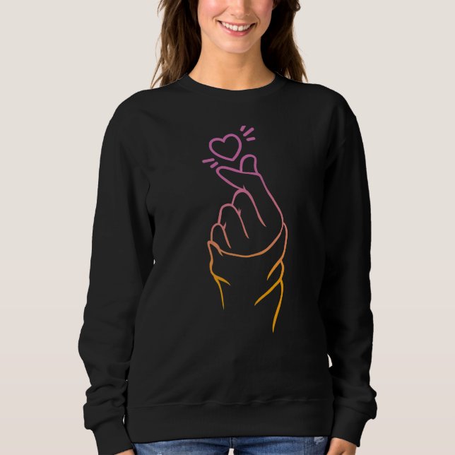Camiseta Coração Coreano K Pop Cardíaco Sinal (Frente)