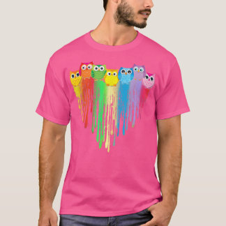 Camiseta Coração Coruja LGBTQ Orgulhosa Orgulho gay Mês Col
