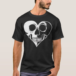 Camiseta Coração Crânio Gótico de Pastel Gótico-Soft-Grun