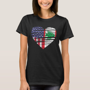 Camiseta Coração Crescido Americano do Líbano EUA Patriot H