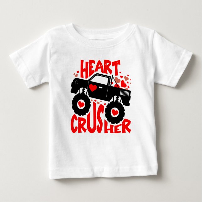 Camiseta Coração Crusher, Dia de os namorados impressão grá (Frente)