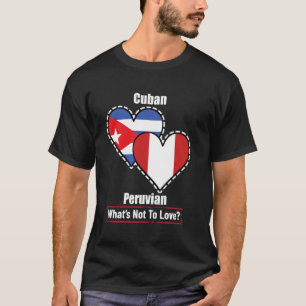 Camiseta Coração Cubano Peruano Bandeiras O Que Não Amar
