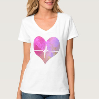Camiseta Coração da aguarela EKG