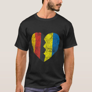 Camiseta Coração da Bandeira Alemã Ucraniana Alemanha Bande