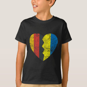 Camiseta Coração da Bandeira Alemã Ucraniana Alemanha Ucrân