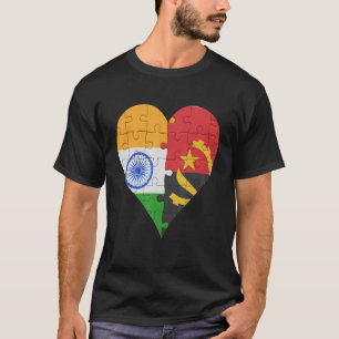 Camiseta Coração da Bandeira Angolana Indiana