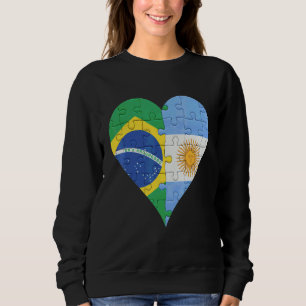 Camiseta Coração da Bandeira argentina brasileira