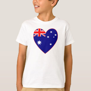 Camiseta Coração da Bandeira Australiana no Dia dos Namorad