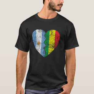 Camiseta Coração da Bandeira Boliviana Argentina Argentina