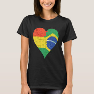 Camiseta Coração da Bandeira Brasileira Bolívia