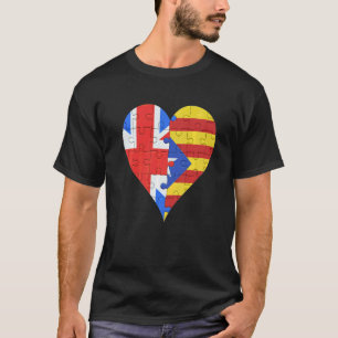Camiseta Coração da Bandeira Catalã Britânica