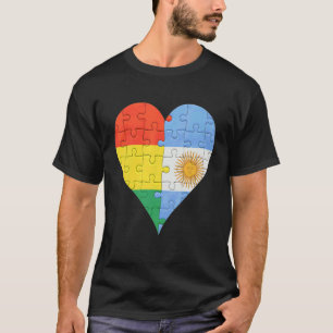 Camiseta Coração da Bandeira da Argentina boliviana