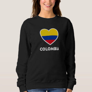 Camiseta Coração da Bandeira da Colômbia  