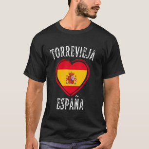 Camiseta Coração da Bandeira da Espanha Cidade de Torreviej