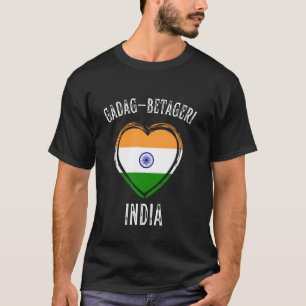 Camiseta Coração da Bandeira da Índia Cidade Gadag-Betageri