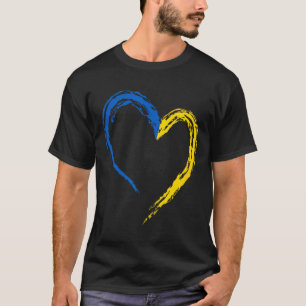 Camiseta Coração da Bandeira da Ucrânia Vintage Amantes Ucr