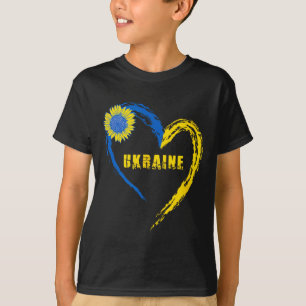 Camiseta Coração da Bandeira da Ucrânia Vintage Amantes Ucr