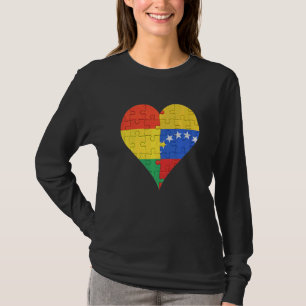 Camiseta Coração da Bandeira da Venezuela boliviana
