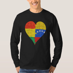 Camiseta Coração da Bandeira da Venezuela boliviana