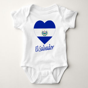 Camiseta Coração da bandeira de El Salvador