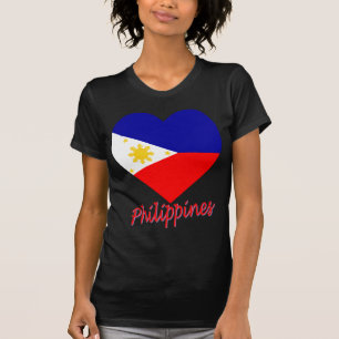 Camiseta Coração da bandeira de Filipinas