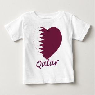Camiseta Coração da bandeira de Qatar