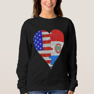 Camiseta Coração da Bandeira do Paraguai Americano