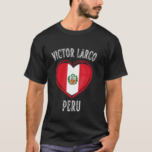 Camiseta Coração da Bandeira do Peru Cidade Victor Larco