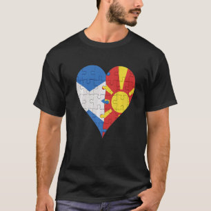 Camiseta Coração da Bandeira Macedônia Escocesa