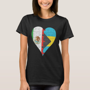 Camiseta Coração da Bandeira Mexicana