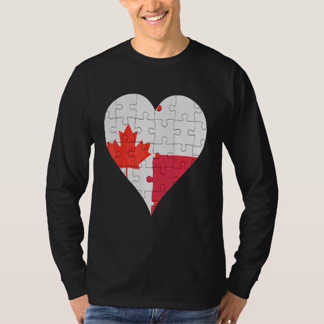 Camiseta Coração da Bandeira Polonesa Canadense (Frente)
