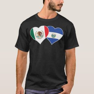 Camiseta Coração da Bandeira Salvadoriana Mexicana El Salva