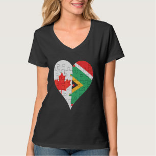 Camiseta Coração da Bandeira Sul-Africana Canadense