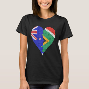 Camiseta Coração da Bandeira Sul-Africana do Nova Zelândia