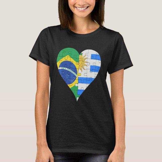 Camiseta Coração da Bandeira Uraguyan (Frente)
