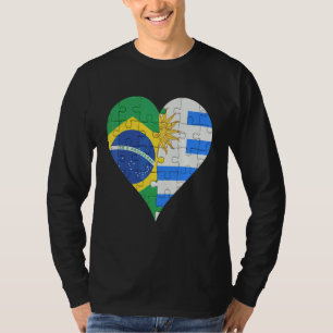Camiseta Coração da Bandeira Uraguyan