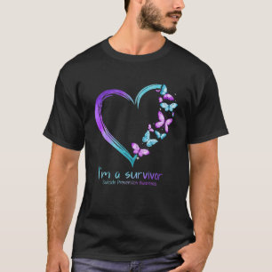 Camiseta Coração da borboleta Eu sou um Sobrevivente, Pre