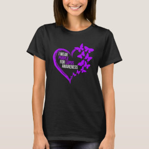 Camiseta Coração da Borboleta Roxa Vestimos Lúpus Roxo Awar