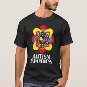 Camiseta Coração da Consciência do Autismo em Flor Peça do