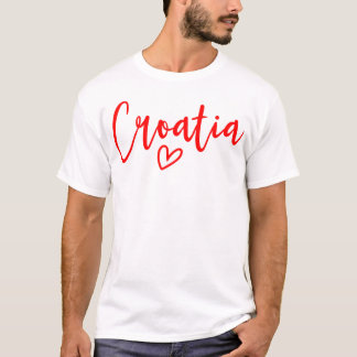 Camiseta Coração da Croácia Mulheres Amam a Croácia