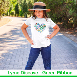 Camiseta Coração da Doença de Lyme, Consciência da Faixa Ve